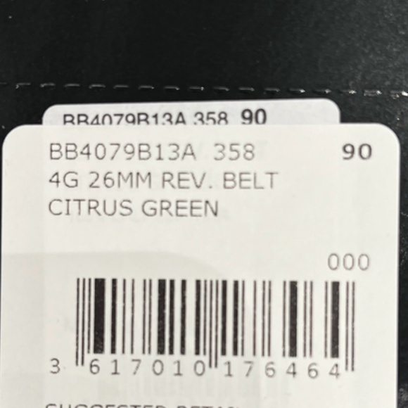 Givenchy 4G Buckle Reversible Leather Skinny Belt– Citrus Green - NEW WITH TAGS - Picture 8 of 12